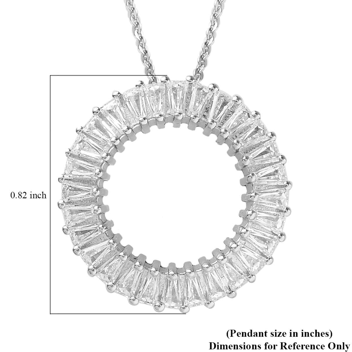 Lustro Stella Made with Finest CZ Pendant Necklace 20 Inches in Platinum Over Sterling Silver 3.00 ctw image number 5