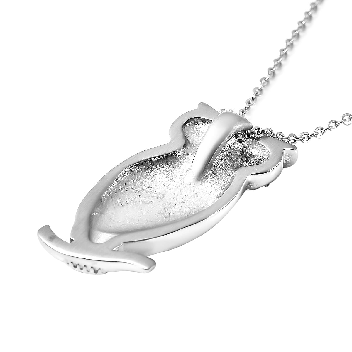 Multi Color Austrian Crystal Rainbow Owl Pendant Necklace 20 Inches in Stainless Steel image number 4