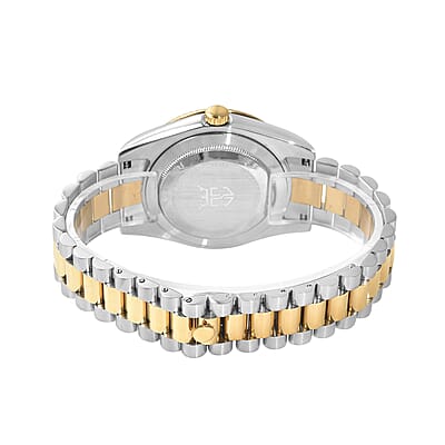 CHUCK CLEMENCY COLLECTION Eon 1962 Swiss Movement Made with Finest CZ Watch in ION Plated YG & Stainless Steel, Ear Fork and Screwdriver (41 mm)
