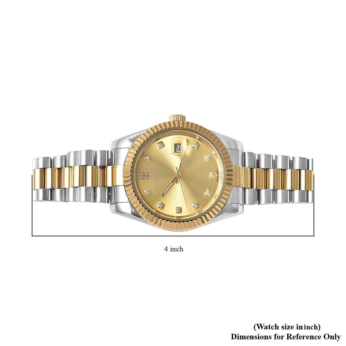 CHUCK CLEMENCY COLLECTION Eon 1962 Swiss Movement Made with Finest CZ Watch in ION Plated YG & Stainless Steel, Ear Fork and Screwdriver (31 mm) image number 5