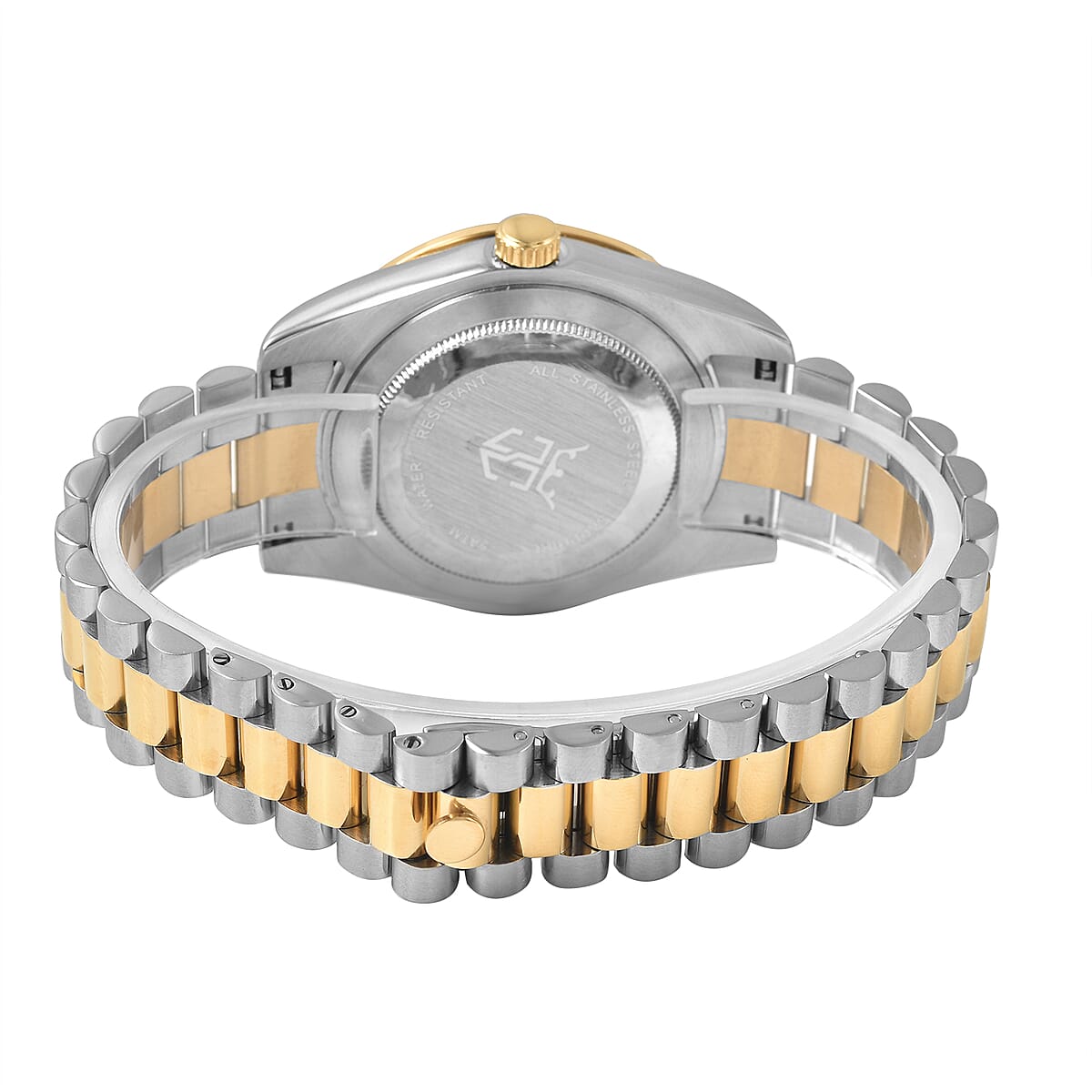 EON 1962 Made with Finest CZ Swiss Movement Blue Dial Watch in ION Plated YG and Stainless Steel with Ear Fork and Screwdriver image number 4