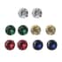 Set of 5 Simulated Multi Color Diamond Solitaire Stud Earrings in Stainless Steel 5.00 ctw image number 0