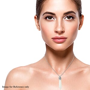 Resin Pendant Necklace in Stainless Steel 20 Inches