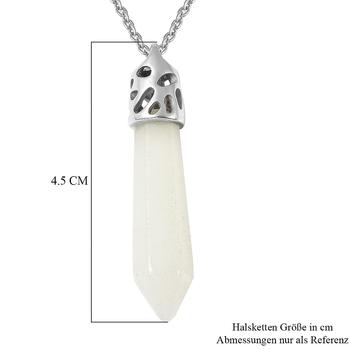 Resin Pendant Necklace in Stainless Steel 20 Inches