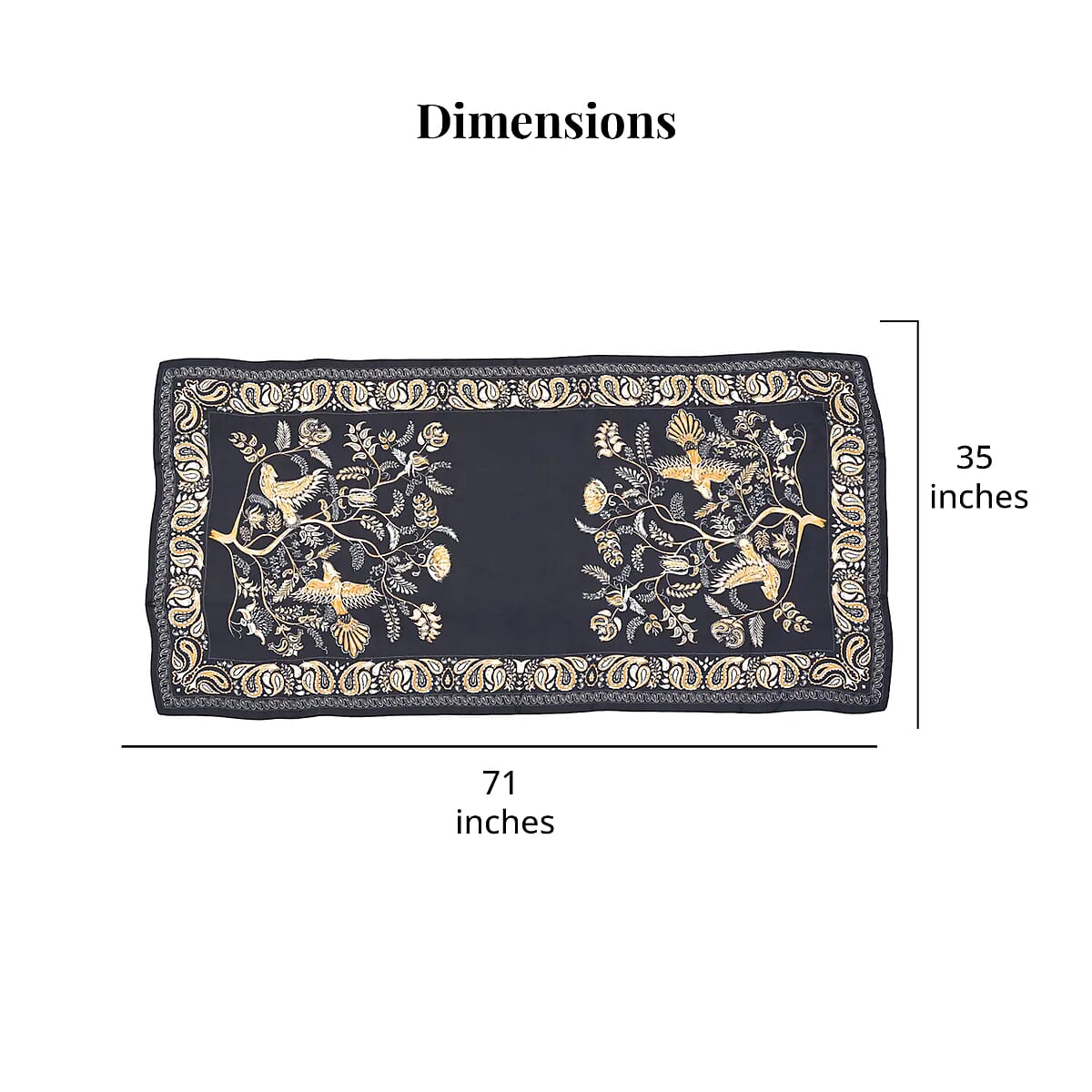 Set of 2 Strada White Crystal Japanese Movement Watch with Black Vegan Leather Strap and Black Print Polyester Scarf image number 5