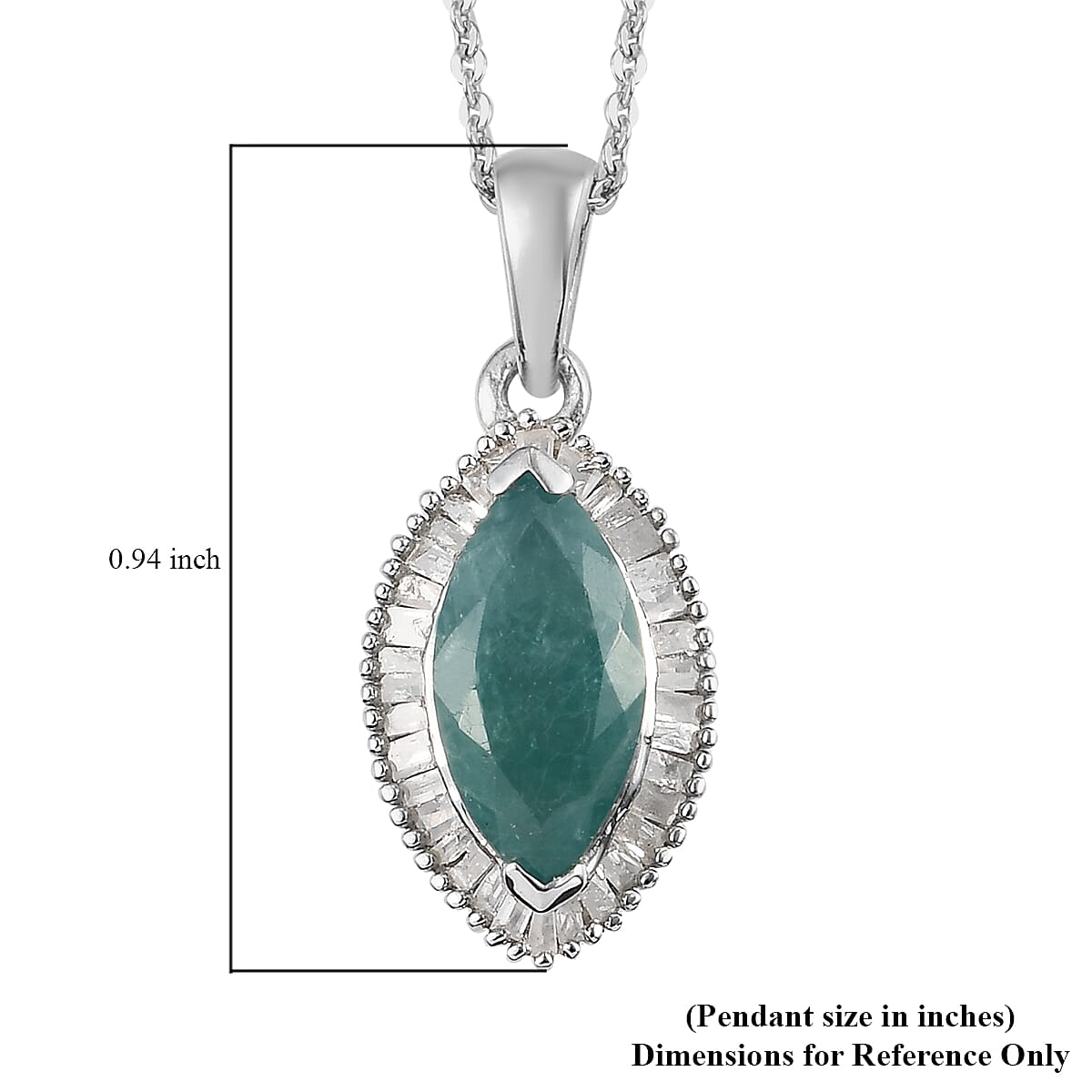 Grandidierite and Diamond Halo Pendant Necklace 20 Inches in Platinum Over Sterling Silver 2.00 ctw image number 5