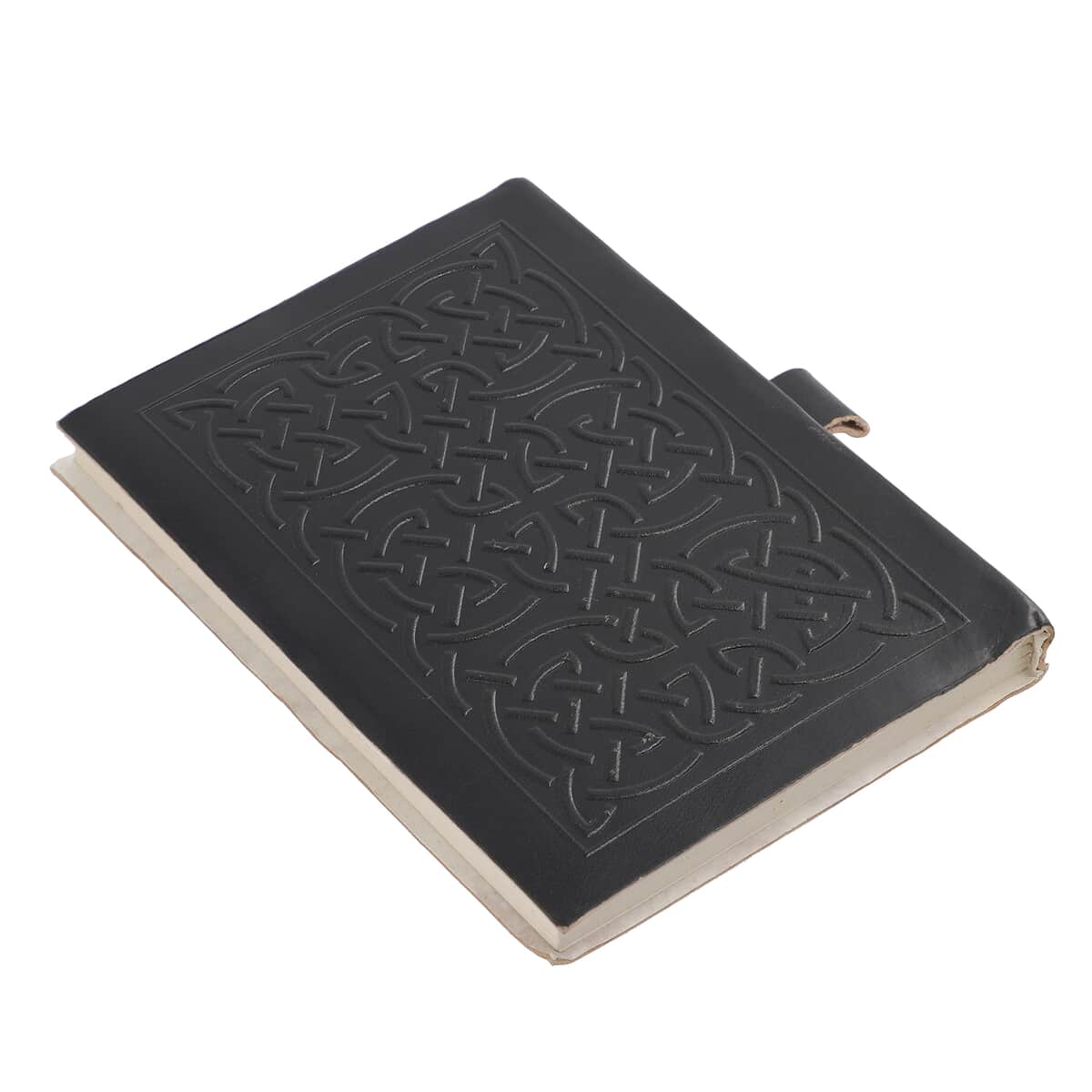 Hand-embossed Genuine Leather Diary with Handmade Papers & Tsavorite Filled Ball Pen with Extra Refill image number 3
