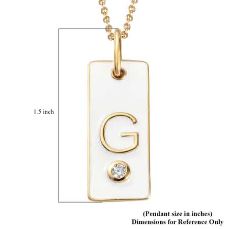 Lolos Exclusive Pick's KARIS Simulated Diamond Initial G Pendant Necklace 20 Inches in 18K YG Plated and ION Plated Yellow Gold Stainless Steel image number 5