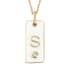 Lolos Exclusive Pick's KARIS Simulated Diamond Initial S Pendant Necklace 20 Inches in 18K YG Plated and ION Plated Yellow Gold Stainless Steel image number 0