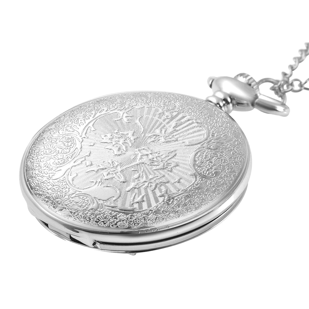 STRADA Japanese Movement 3D Winter The Dog Pattern Pocket Watch with Chain (31 Inches) image number 3
