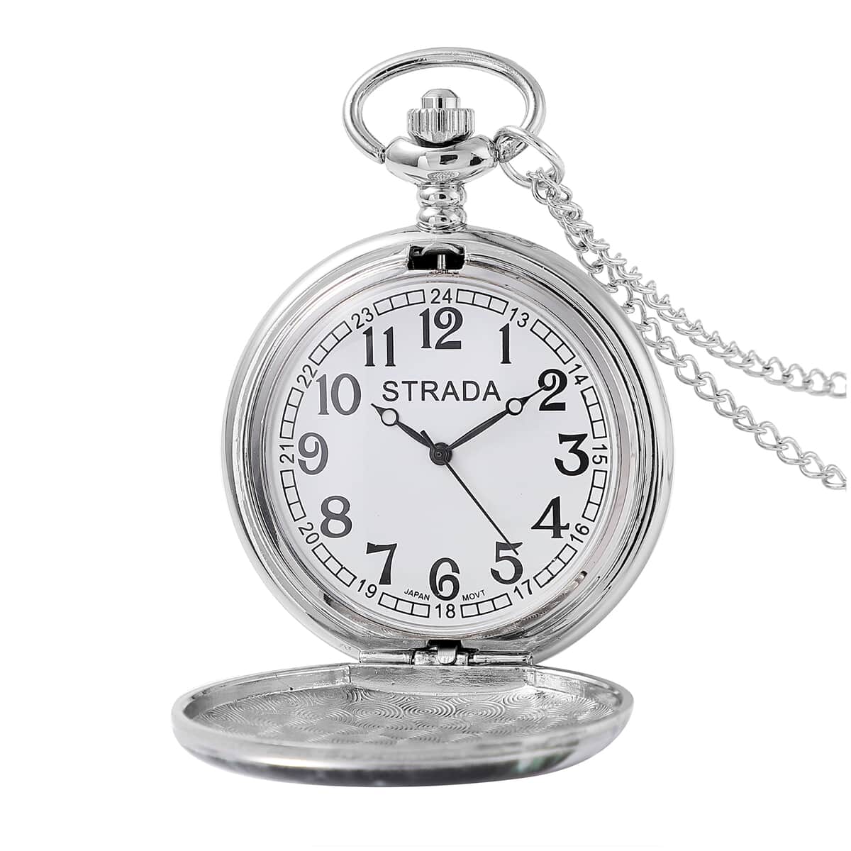 STRADA Japanese Movement 3D Winter The Dog Pattern Pocket Watch with Chain (31 Inches) image number 4