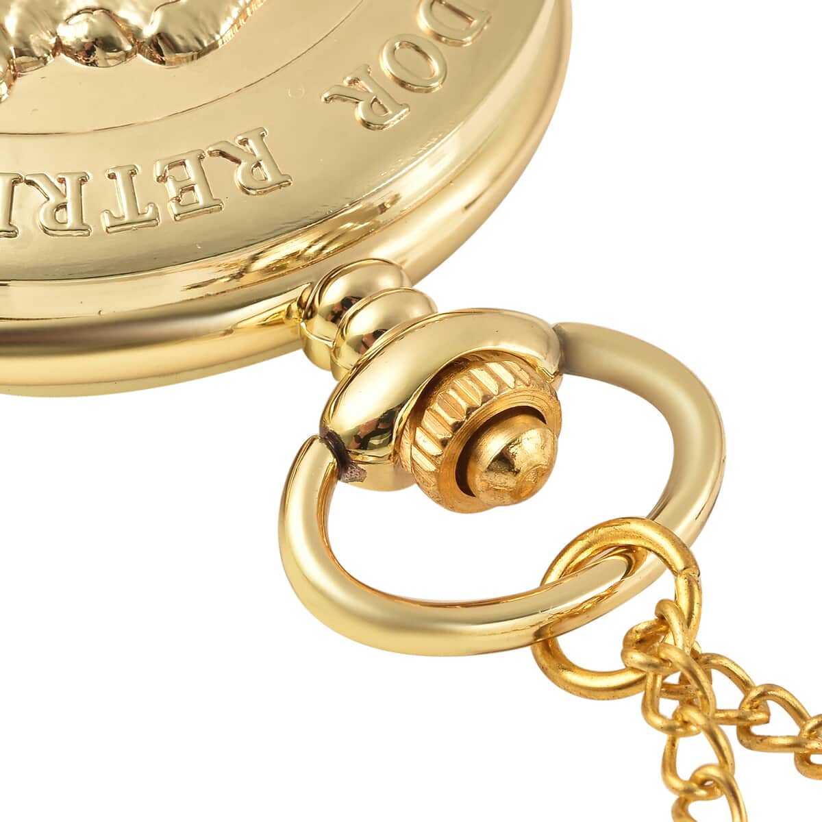 Strada Japanese Movement Labrador Pocket Watch in Goldtone with Chain (31 Inches) image number 5