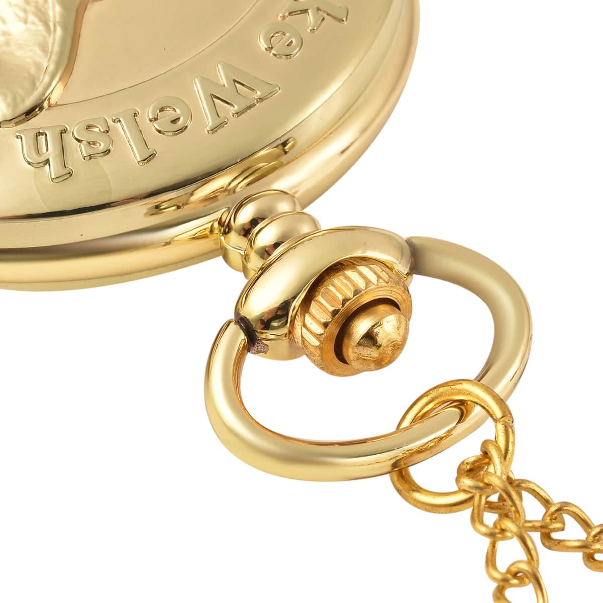 Strada Japanese Movement Corgi Pocket Watch in Goldtone with Chain (31 Inches) image number 5