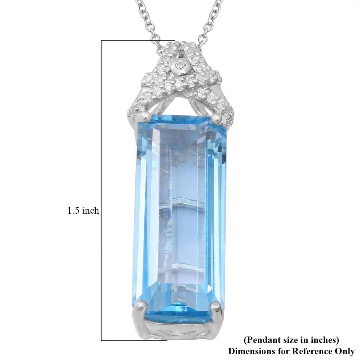 Brazilian Citrine and Natural White Zircon Pendant Necklace 18 Inches in Platinum Over Sterling Silver 14.90 ctw image number 4