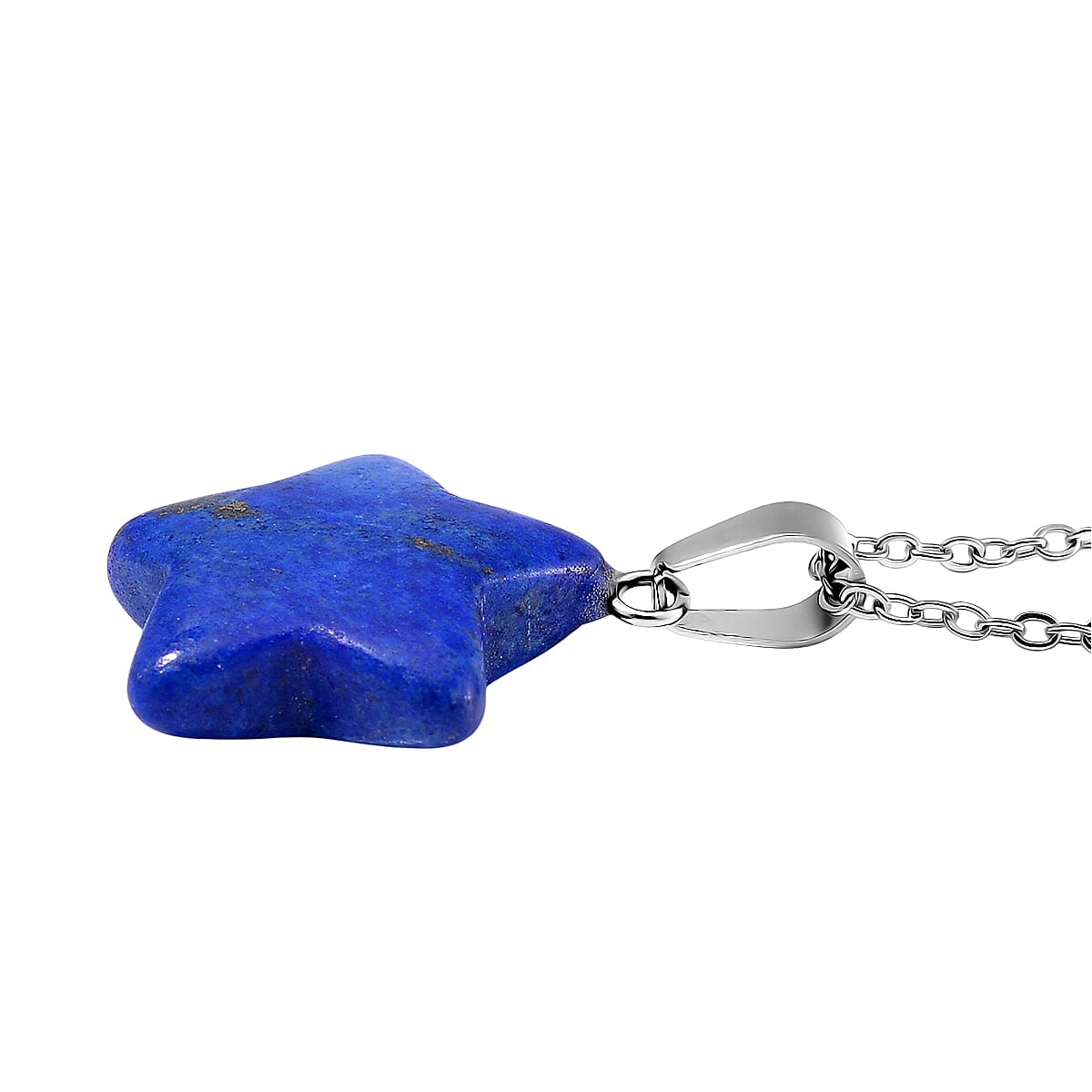 Set of 4 Lapis Lazuli, Opalite, Galilea Rose Quartz, Gold Sandstone Star Pendant without Chain in Silvertone 48.00 ctw