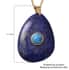 Lapis Lazuli and Blue Howlite Pendant with Paperclip Necklace 18 Inches in ION Plated YG Stainless Steel 117.50 ctw image number 4