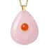 Galilea Rose Quartz and Red Agate Pendant with Necklace 18 inches in ION Plated YG Stainless Steel 122.50 ctw image number 0