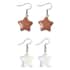 Set of 2 Opalite, Gold Sandstone Star Earrings in Stainless Steel 48.00 ctw image number 0