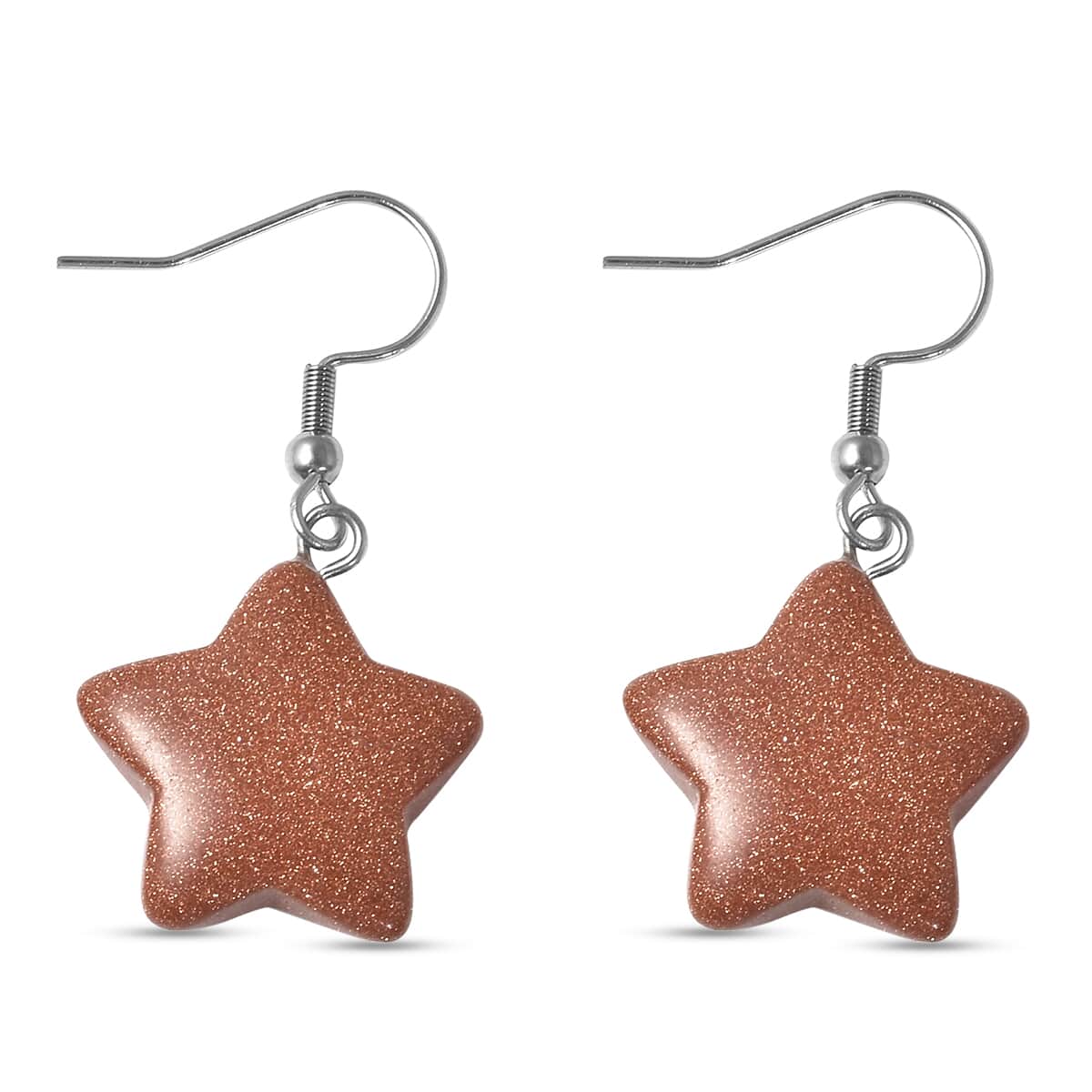 Set of 2 Opalite, Gold Sandstone Star Earrings in Stainless Steel 48.00 ctw image number 3