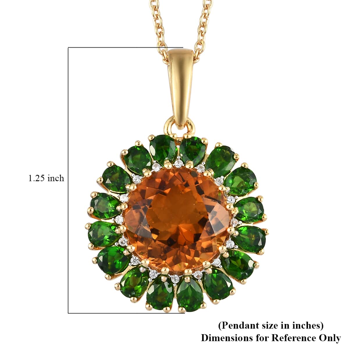 Santa Ana Madeira Citrine and Multi Gemstone Cocktail Pendant Necklace 20 Inches in Vermeil Yellow Gold Over Sterling Silver 8.75 ctw image number 5