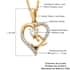 KARIS Simulated Diamond Initial K Heart Pendant Necklace 20 Inches in 18K YG Plated and ION Plated Yellow Gold Stainless Steel 0.80 ctw image number 5