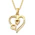 KARIS Simulated Diamond Initial P Heart Pendant Necklace 20 Inches in 18K YG Plated and ION Plated YG Stainless Steel 0.80 ctw image number 4