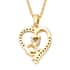 KARIS Simulated Diamond Initial Q Heart Pendant Necklace 20 Inches in 18K YG Plated and ION Plated Yellow Gold Stainless Steel 0.80 ctw image number 4