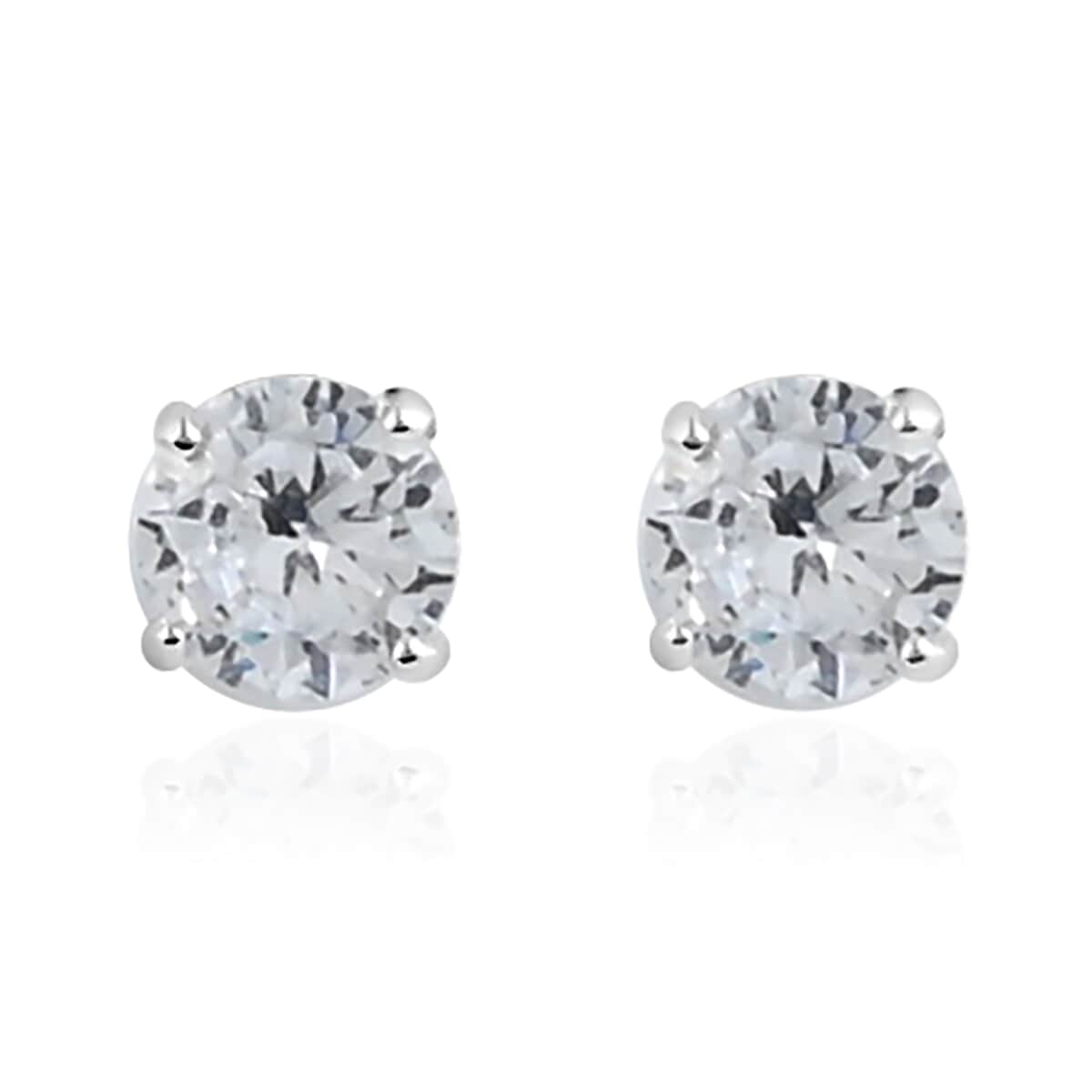 Ear Party Set of 5 Graduating Simulated Diamond Solitare Stud Earrings in Sterling Silver 9.65 ctw image number 5