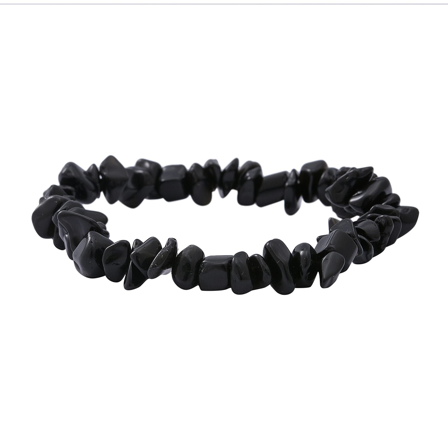 Black Obsidian Beaded Stretch Bracelet and Beaded Necklace (18 Inches) in Sterling Silver 170.00 ctw