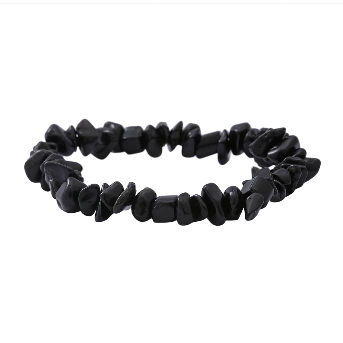 Black Obsidian Beaded Stretch Bracelet and Beaded Necklace (18 Inches) in Sterling Silver 170.00 ctw image number 6