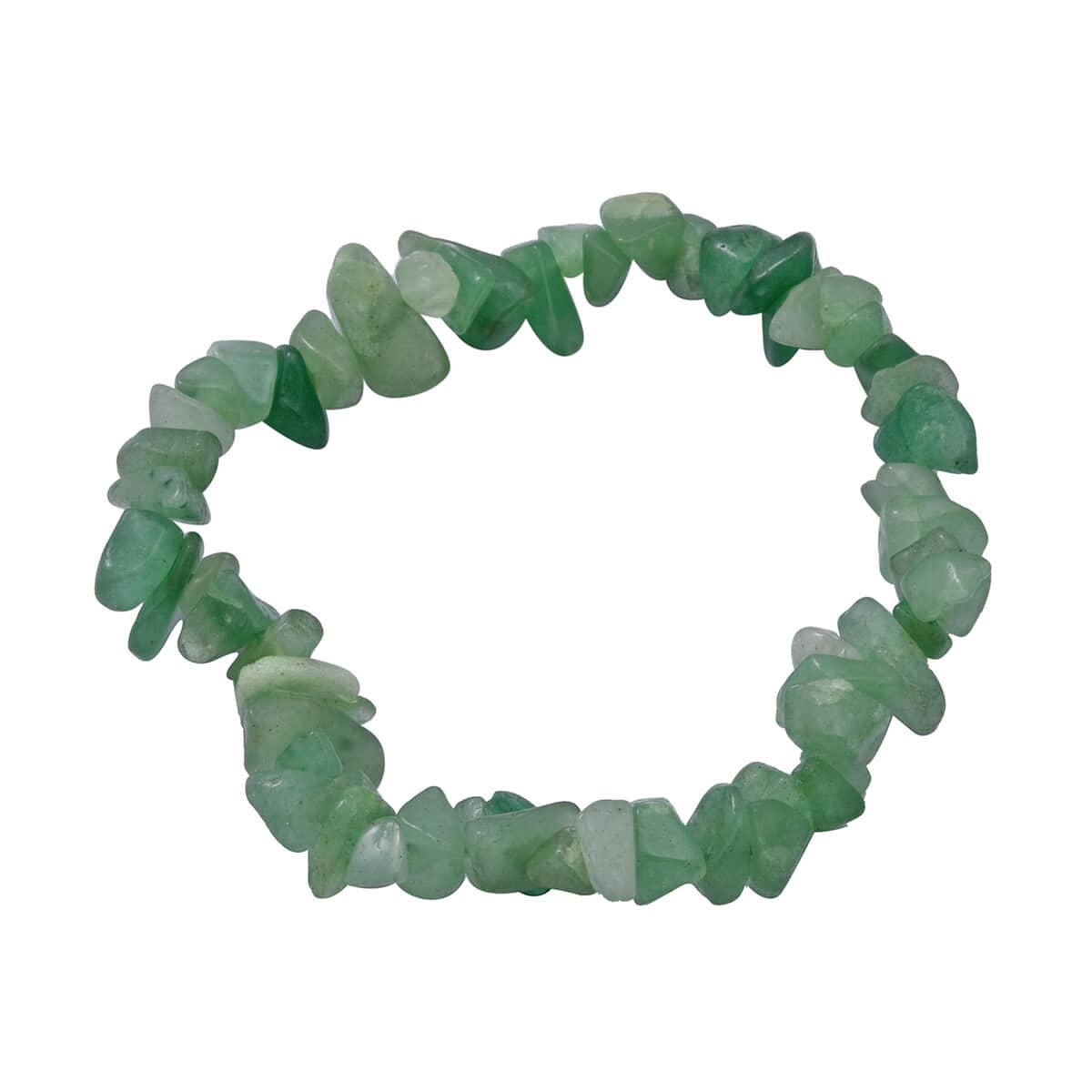 Green Aventurine Beaded Stretch Bracelet Beaded Necklace 18 Inches in Sterling Silver 170.00 ctw image number 1