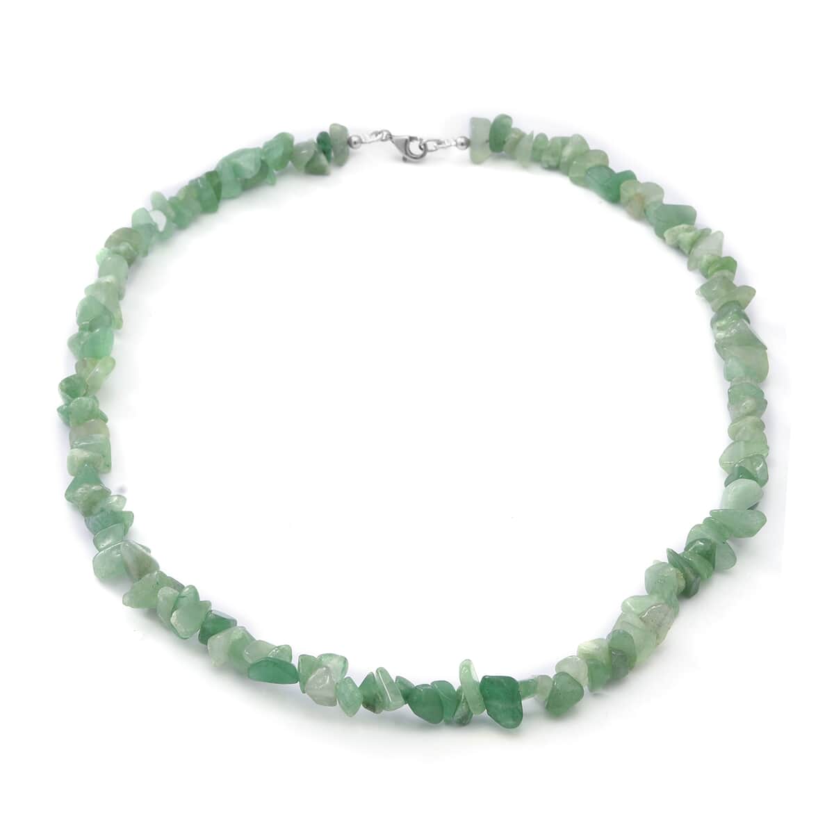 Green Aventurine Beaded Stretch Bracelet Beaded Necklace 18 Inches in Sterling Silver 170.00 ctw image number 3