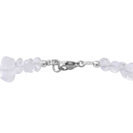 Crystal Quartz Beaded Stretch Bracelet and Beaded Necklace 18 Inches in Sterling Silver 170.00 ctw image number 3