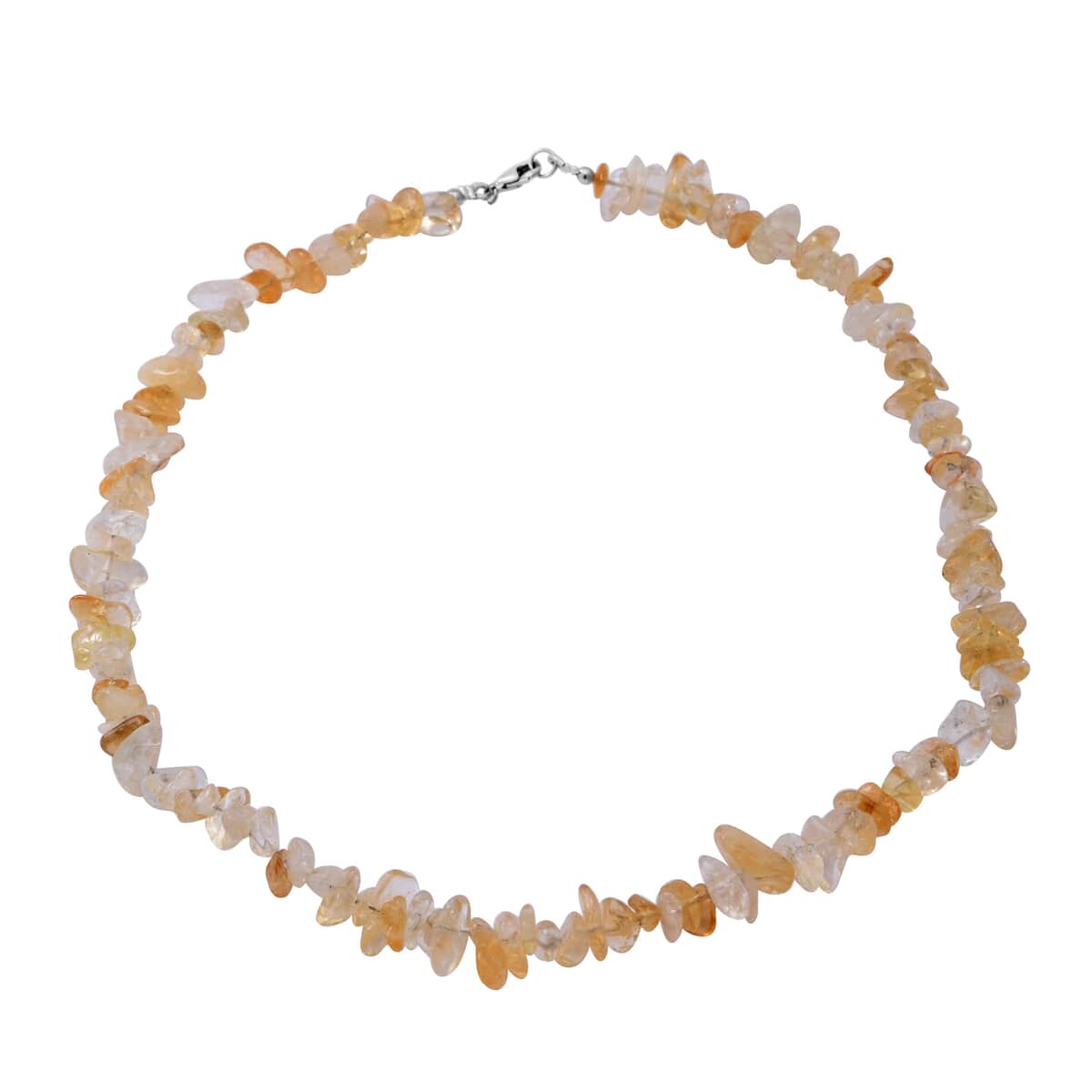 Yellow Quartzite Beaded Stretch Bracelet and Beaded Necklace 18 Inches in Sterling Silver 170.00 ctw image number 1