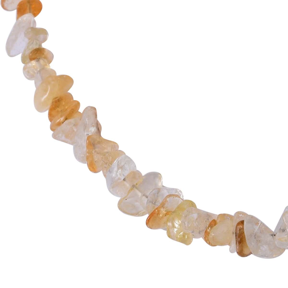 Yellow Quartzite Beaded Stretch Bracelet and Beaded Necklace 18 Inches in Sterling Silver 170.00 ctw image number 5