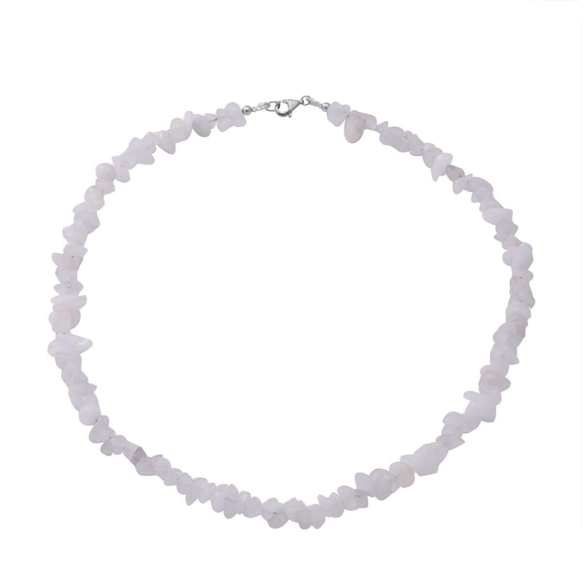 Kuisa Rainbow Moonstone Beaded Stretch Bracelet and Necklace 18 Inches in Sterling Silver 170.00 ctw image number 1