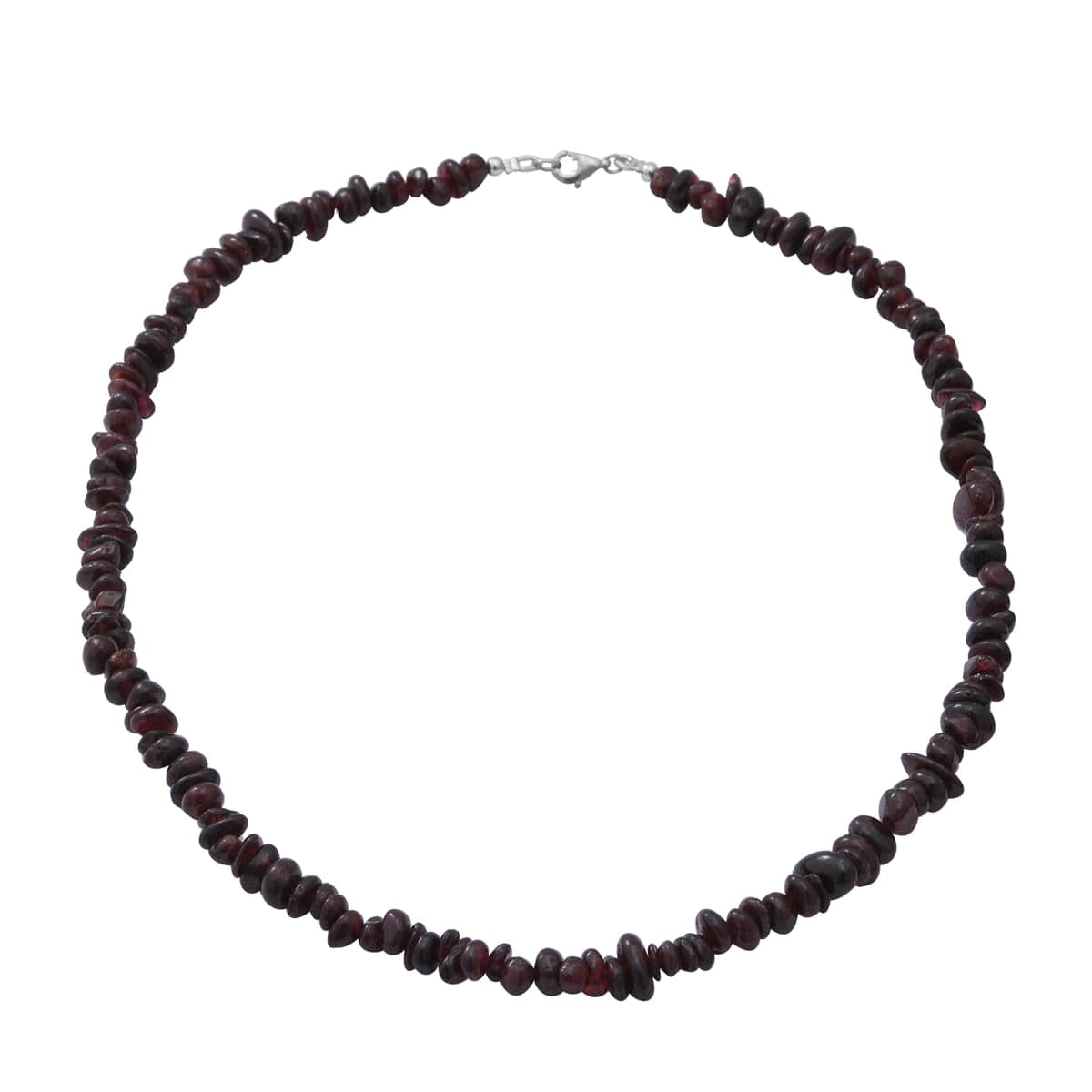 Mozambique Garnet Beaded Stretch Bracelet and Beaded Necklace 18 Inches in Sterling Silver 170.00 ctw image number 1