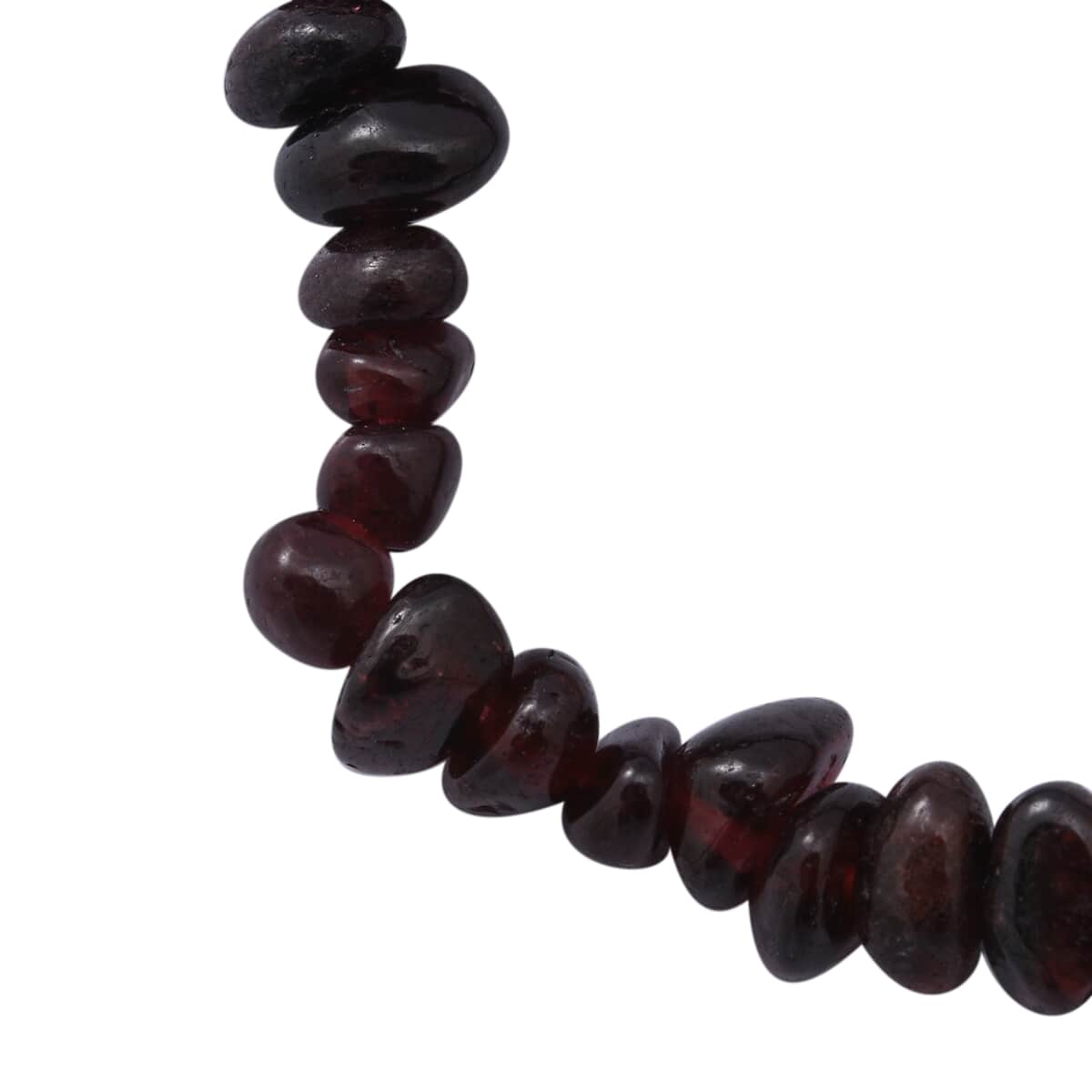 Mozambique Garnet Beaded Stretch Bracelet and Beaded Necklace 18 Inches in Sterling Silver 170.00 ctw image number 2