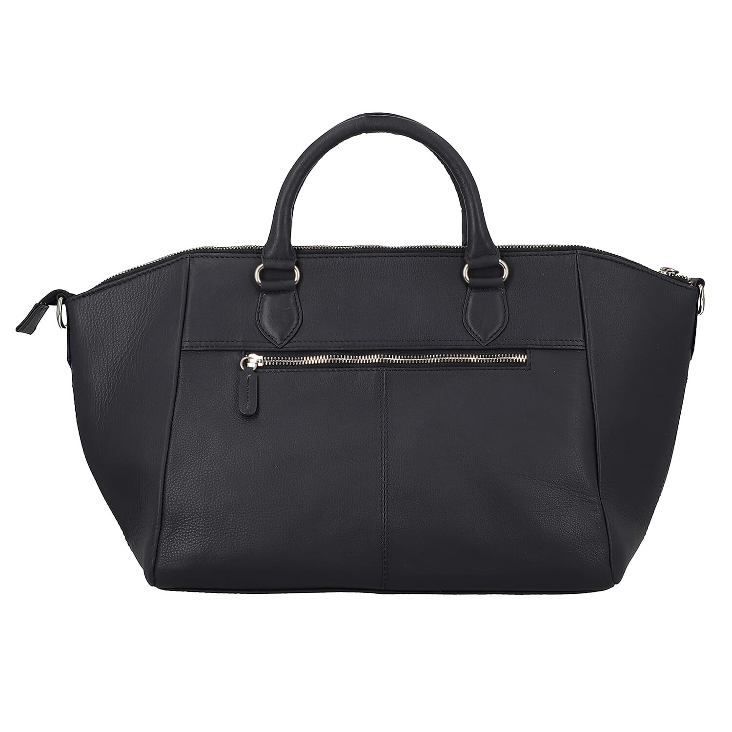 SUKRITI Black Peacock Pattern Genuine Leather Satchel Bag with Matching Silk Scarf