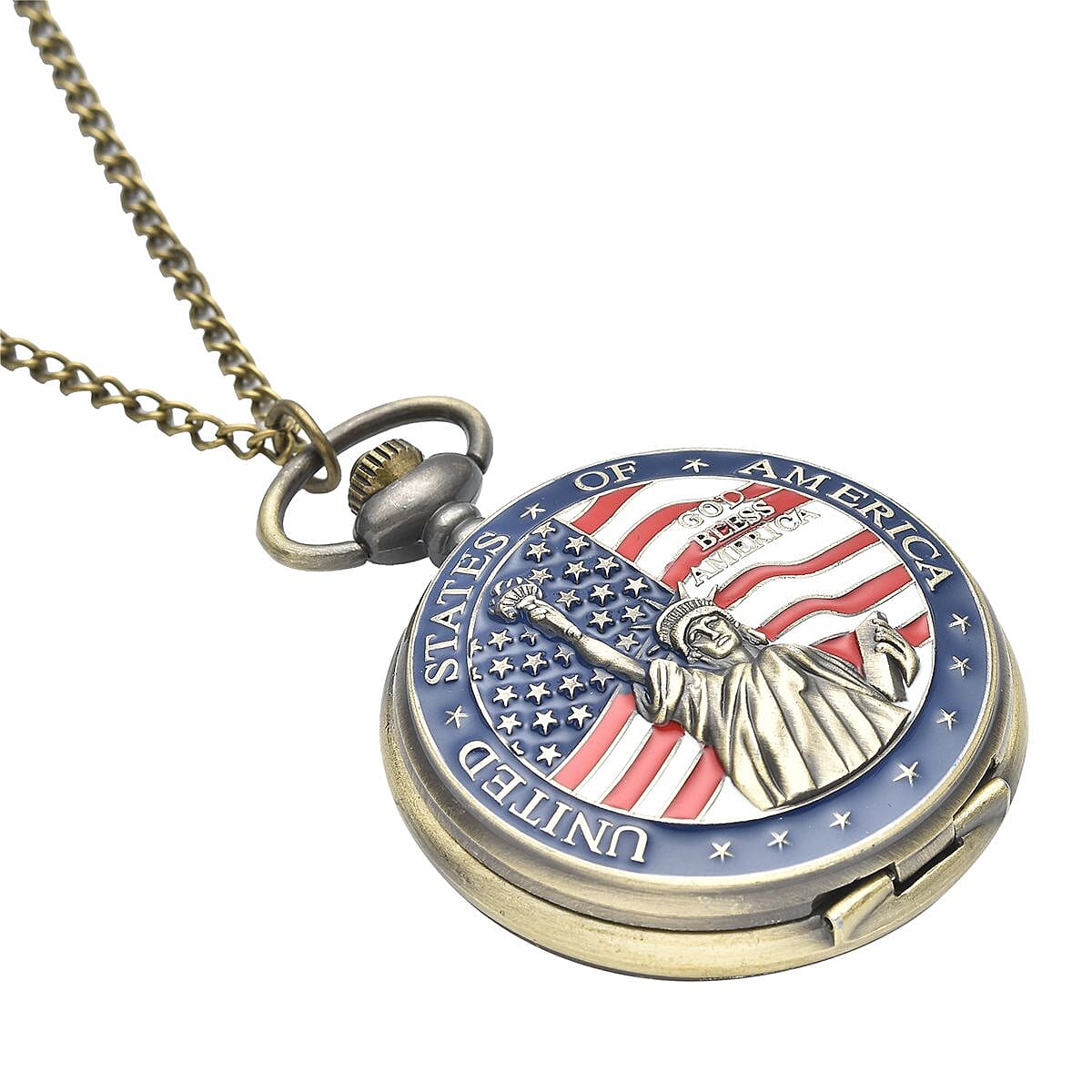 Antique Statue of Liberty & US Flag