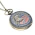 Strada Japanese Movement Antique Coin Eagle Head With American Flag Pattern Pocket Watch with Chain (31 Inches) image number 2
