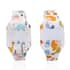 Set of 2 Strada Electronic Movement LED Watch with Dinosaur and Mermaid Pattern Silicone Strap image number 0