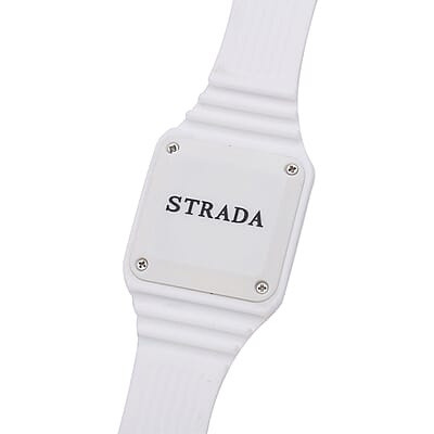 Set of 2 Strada Electronic Movement LED Watch with Rocket and Plane Pattern Silicone Strap