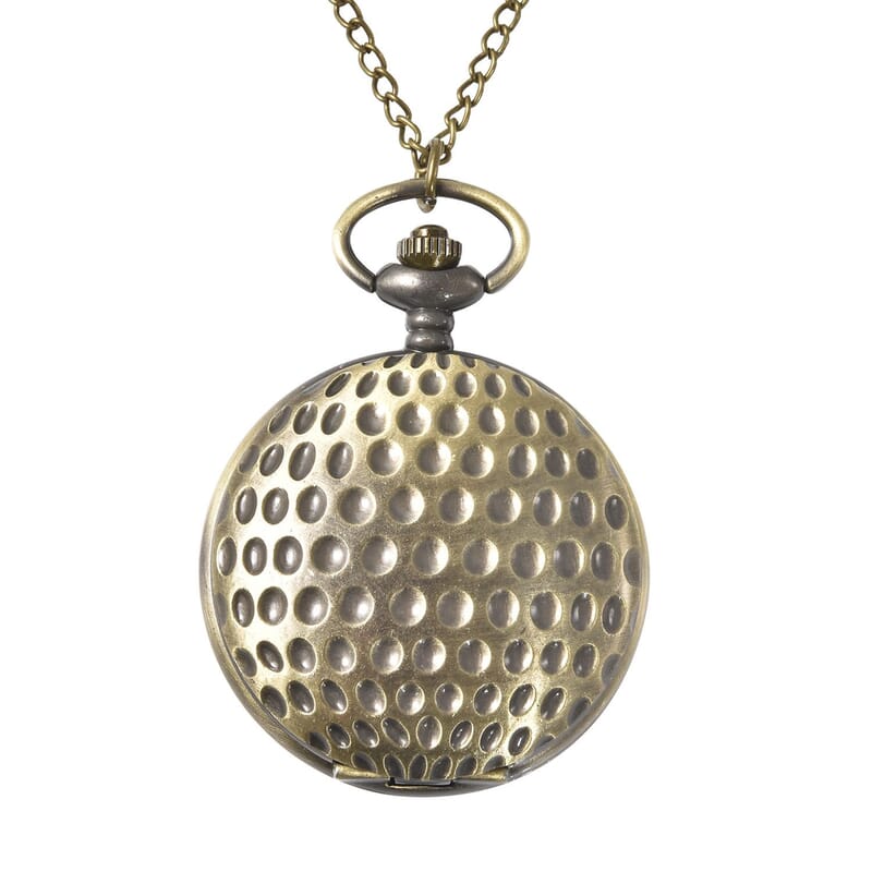 Strada Japanese Movement Golfball Pattern Pocket Watch with Chain (31 Inches)