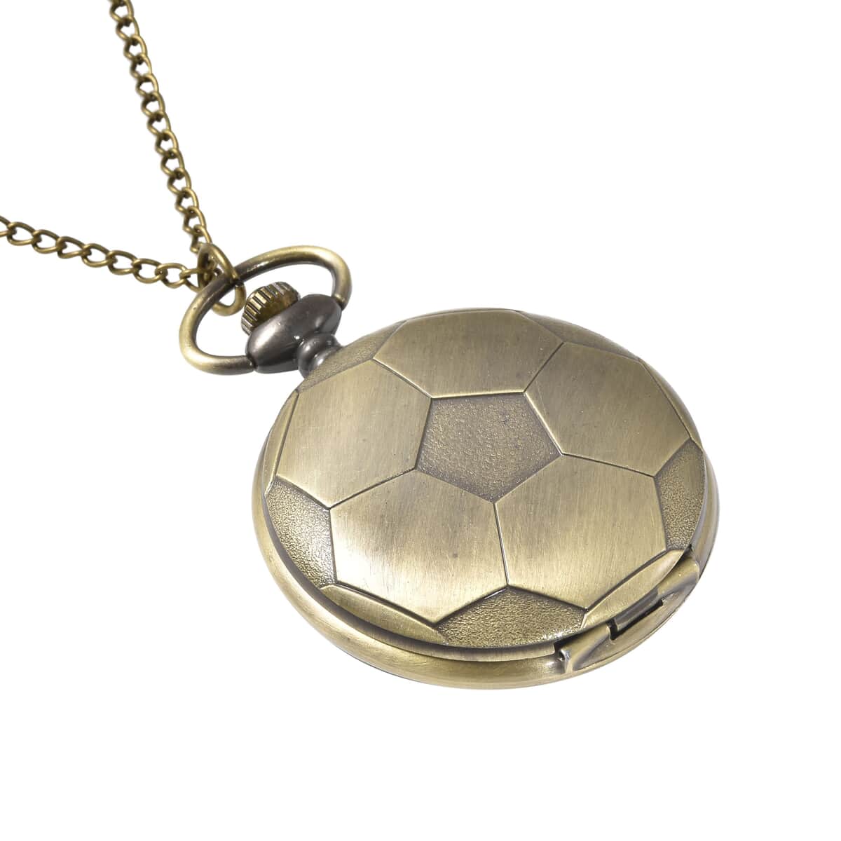 Strada Japanese Movement Soccer Pattern Pocket Watch with Chain (31 Inches) image number 2