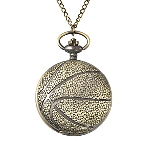 Strada Japanese Movement Basketball Pattern Pocket Watch with Chain (31 Inches)