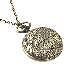 Strada Japanese Movement Basketball Pattern Pocket Watch with Chain (31 Inches)