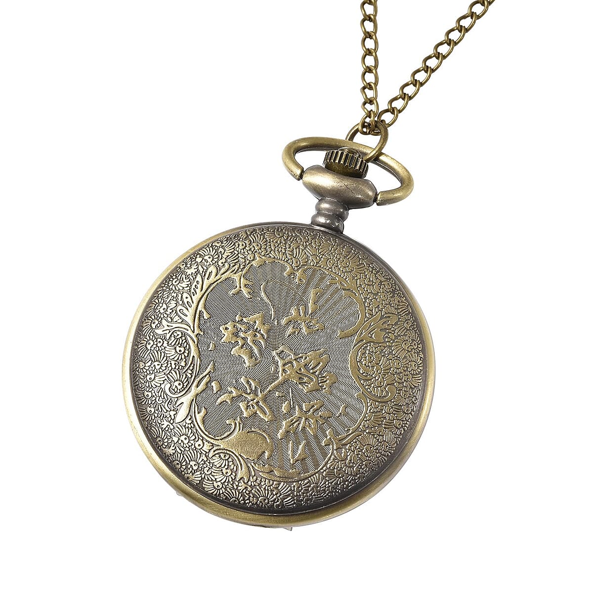 Strada Japanese Movement Basketball Pattern Pocket Watch with Chain (31 Inches) image number 3