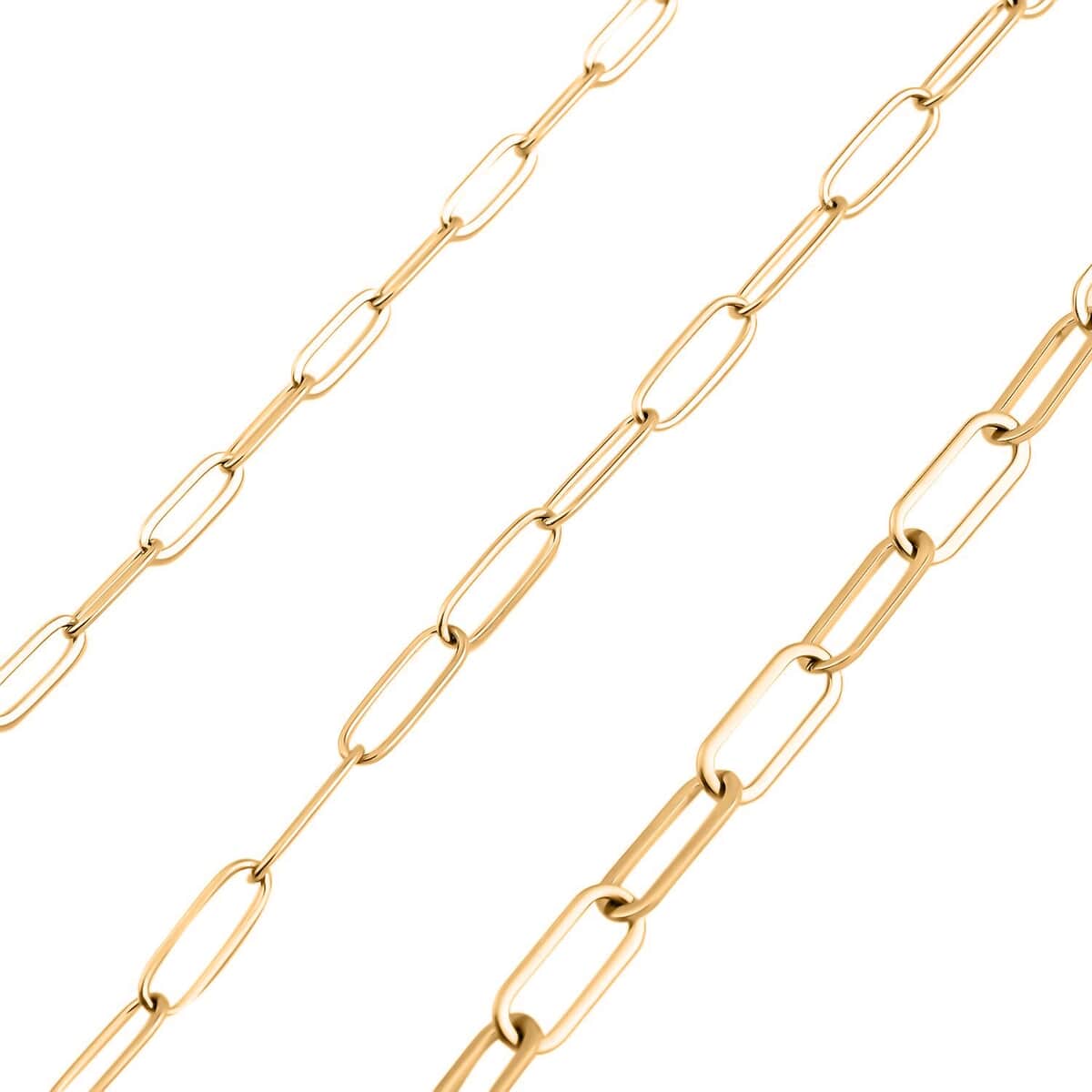 Mother’s Day Gift Ever True Set of 3 Paper Clip Chain in ION Plated Yellow Gold Stainless Steel, Stainless Steel Chain, Birthday Gifts For Her (16, 20 and 24 Inches) with 2 In Extender image number 3