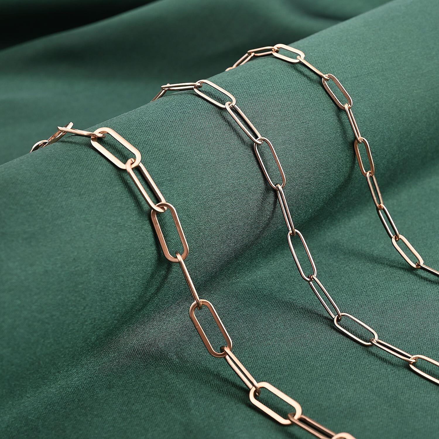 Set of 3 Paper Clip Chain Necklace 16, 20 and 24 Inches in Stainless Steel